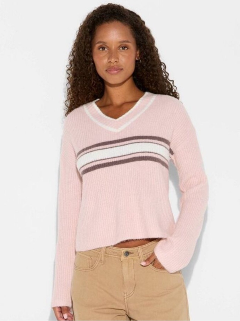 ▪️HP▪️NWT Wild Fable V-Neck Striped Sweater